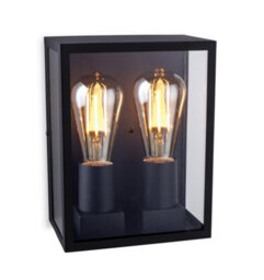 Luminosa Lighting Luminosa Houston Outdoor Flush Box Wall Light Black Ip44, E27 - thumbnail 1