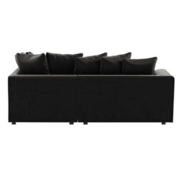 Furnishings For Less UK Brooklyn Plush Velvet 3 To 4 Seater L Shaped Corner Sofa Foam Black Right Hand Facing - thumbnail 4