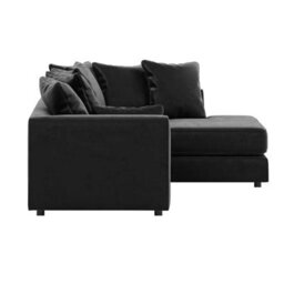 Furnishings For Less UK Brooklyn Plush Velvet 3 To 4 Seater L Shaped Corner Sofa Foam Black Right Hand Facing - thumbnail 3