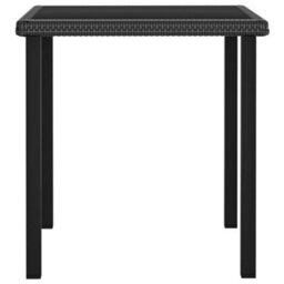 Berkfield Garden Dining Table Black 70X70X73 Cm Poly Rattan - thumbnail 2