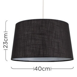 Valuelights Doretta Modern Tapered Black Faux Linen Ceiling Table Lamp Light Shade (D)40Cm - thumbnail 5