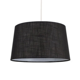 Valuelights Doretta Modern Tapered Black Faux Linen Ceiling Table Lamp Light Shade (D)40Cm