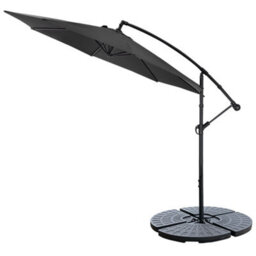 Living And Home 3M Large Rotatable Garden Sun Shade Cantilever Parasol Patio Hanging Banana Umbrella Crank Tilt With Fillable Base, Black - thumbnail 4