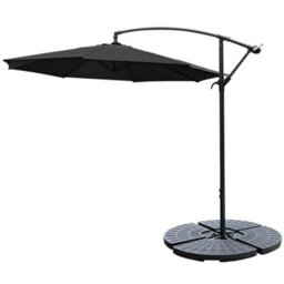 Living And Home 3M Large Rotatable Garden Sun Shade Cantilever Parasol Patio Hanging Banana Umbrella Crank Tilt With Fillable Base, Black - thumbnail 3