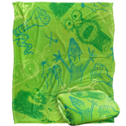 Jim Henson Signature Collection Green Monsters Silky Supersoft Blanket Green (One Size) - thumbnail 2