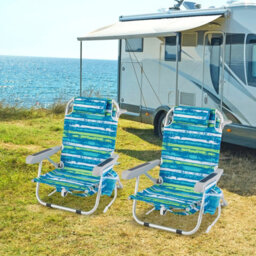 Gainoom Outdoor Folding Backpack Beach Chair Aluminum Lay Flat Camping Chair - thumbnail 3