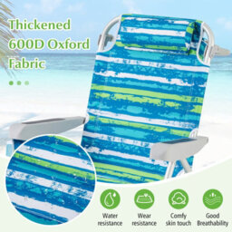 Gainoom Outdoor Folding Backpack Beach Chair Aluminum Lay Flat Camping Chair - thumbnail 6