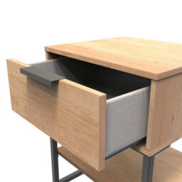 Tamworth Single 1 Drawer Bedside Cabinet In Nebraska Oak (Ready Assembled) - thumbnail 5