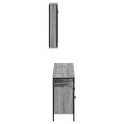 Berkfield 3 Piece Bathroom Furniture Set Grey Sonoma Engineered Wood - thumbnail 7