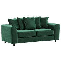 Furnishings For Less UK Brooklyn Plush Velvet Fabric Sofa Set 3 And 2 Seater Sofa Foam Green - thumbnail 2