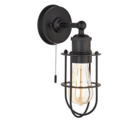 Luminosa Lighting Luminosa Treviso Bathroom Metal Wall Lamp, Matt Black Finish, Ip44