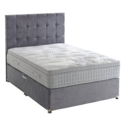 Divan Base Direct Dura Bed Savoy 1000 Pocket Sprung Cushioned Top Divan Bed Set 5Ft King Large End Drawer- Wool Clay - thumbnail 2