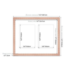 10X8 Inch 2 Opening Photo Collage Frame, Display Two 6X4 Inch Photos, Multi Aperture Family Picture Frame, Bronze - thumbnail 4