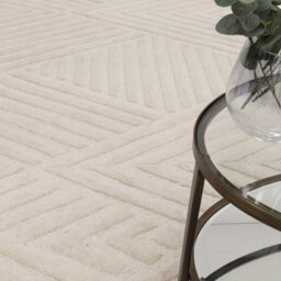 Ivory Handmade Wool Modern Geometric Rug For Living Room And Bedroom-160Cm X 230Cm - thumbnail 3
