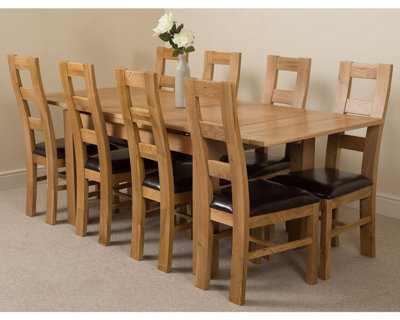 That's Furniture Richmond 140Cm - 220Cm Oak Extending Dining Table And 8 Chairs Dining Set With Yale Chairs - image 1