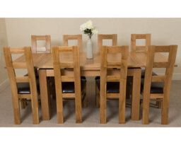 That's Furniture Richmond 140Cm - 220Cm Oak Extending Dining Table And 8 Chairs Dining Set With Yale Chairs - thumbnail 2