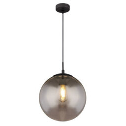 Luminosa Lighting Luminosa Blama 30Cm Globe Pendant Ceiling Light Matt Black Glass Shade 1X E27 - thumbnail 1