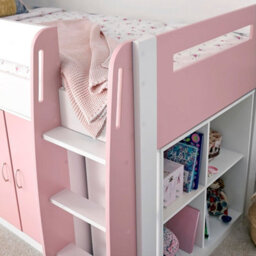Save On Goods UK Pink Mid Sleeper Bunk Bed Storage,chest Drawers,shelves,cupboard, Kids, Childrens Bunkbed - thumbnail 8