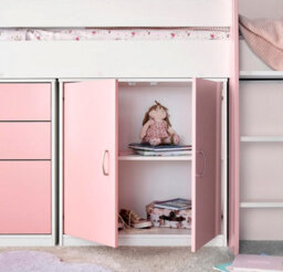 Save On Goods UK Pink Mid Sleeper Bunk Bed Storage,chest Drawers,shelves,cupboard, Kids, Childrens Bunkbed - thumbnail 7