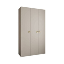 Arte Elegant Cashmere Como I Hinged Door Wardrobe H2460mm W1600mm D500mm, Three Doors, Eleven Shelves, Two Hanging Rails, Gold Handles - thumbnail 1