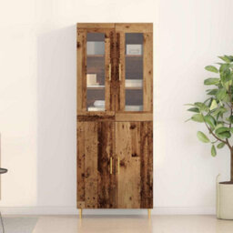 Berkfield Highboard Old Wood 69.5X34X180 Cm Engineered Wood - thumbnail 4