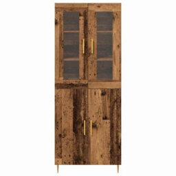 Berkfield Highboard Old Wood 69.5X34X180 Cm Engineered Wood - thumbnail 6