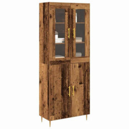 Berkfield Highboard Old Wood 69.5X34X180 Cm Engineered Wood - thumbnail 3