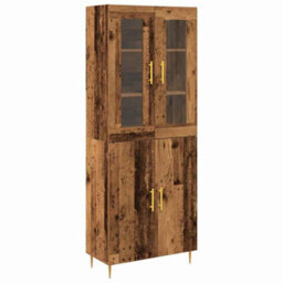 Berkfield Highboard Old Wood 69.5X34X180 Cm Engineered Wood - thumbnail 2