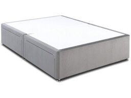 Divan Base Direct Grandeur Platform Top Divan Bed Base Only 5Ft King 2 Drawers End- Plush Light Silver - thumbnail 4