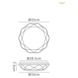 Luminosa Lighting Luminosa Diamante Smart Ceiling, 40W Led, 3000-5000K Tuneable White, 2600Lm, Remote Control, App, Voice Control, White - thumbnail 6