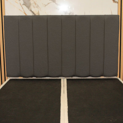 "Urban Textures Luxury 26"" High Boucle Fabric Upholstered Apollo Line Headboard - Grey" - image 1