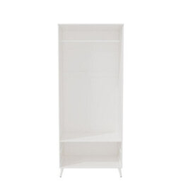 Urbn-Living Urbnliving 180Cm Height White Mirror Wardrobe With 2 Door 2 Drawer Bedroom Clothes Storage Hanging Rail - thumbnail 7