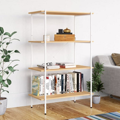 Vidaxl 4-Tier Shelving Unit White And Oak 80X40X130 Cm - image 1