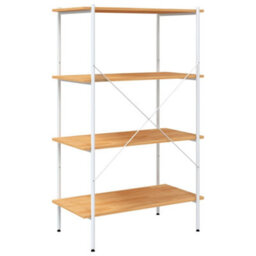 Vidaxl 4-Tier Shelving Unit White And Oak 80X40X130 Cm - thumbnail 5
