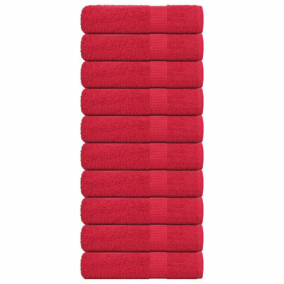 Berkfield Bath Towels 10 Pcs Red 100X150 Cm 360 Gsm 100% Cotton - image 1