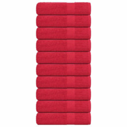 Berkfield Bath Towels 10 Pcs Red 100X150 Cm 360 Gsm 100% Cotton