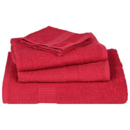 Berkfield Bath Towels 10 Pcs Red 100X150 Cm 360 Gsm 100% Cotton - thumbnail 4