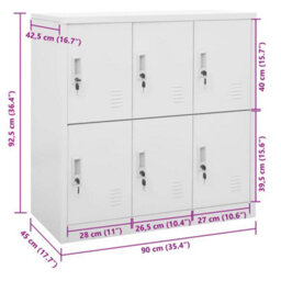 Vidaxl Locker Cabinet Light Grey 90X45X92.5 Cm Steel - thumbnail 8