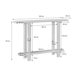 Sweeek - Oval Console With 2 Levels Acacia Wood Natural 120X30X75 Cm - Sana - thumbnail 5