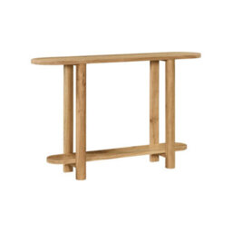 Sweeek - Oval Console With 2 Levels Acacia Wood Natural 120X30X75 Cm - Sana - thumbnail 2
