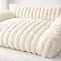 Luxury Plush Orthopaedic Dog Bed Soft Ribbed Cat Pet Sofa Washable Calming 86Cm - thumbnail 1