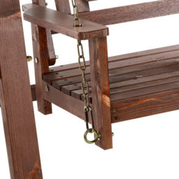 Beliani Patio Swing Nerito Spruce Wood Dark Brown - thumbnail 9