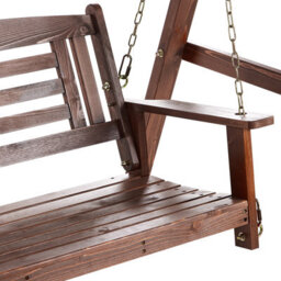 Beliani Patio Swing Nerito Spruce Wood Dark Brown - thumbnail 8