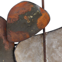 Beliani Brown Handmade Iron Geometric Wall Sculpture - Horizontal Abstract Art 88 X 50 Cm - thumbnail 5