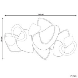 Beliani Brown Handmade Iron Geometric Wall Sculpture - Horizontal Abstract Art 88 X 50 Cm - thumbnail 4
