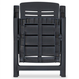 Reclining Garden Chairs 4 Pcs Plastic Anthracite - thumbnail 6