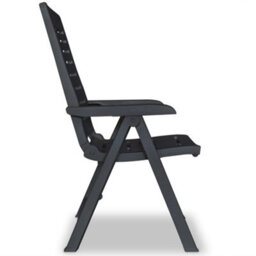 Reclining Garden Chairs 4 Pcs Plastic Anthracite - thumbnail 5