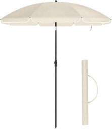 Songmics Sunshade Parasol, Dual Direction Tilt, Height Adjustable, Travel-Friendly With Carrying Bag, Beige - thumbnail 9