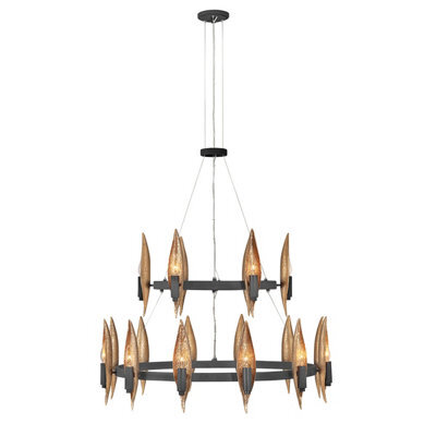 Luminosa Lighting Luminosa Hinkley Willow Cylindrical Pendant Ceiling Light Carbon Black With Deluxe Gold - image 1