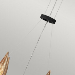 Luminosa Lighting Luminosa Hinkley Willow Cylindrical Pendant Ceiling Light Carbon Black With Deluxe Gold - thumbnail 2